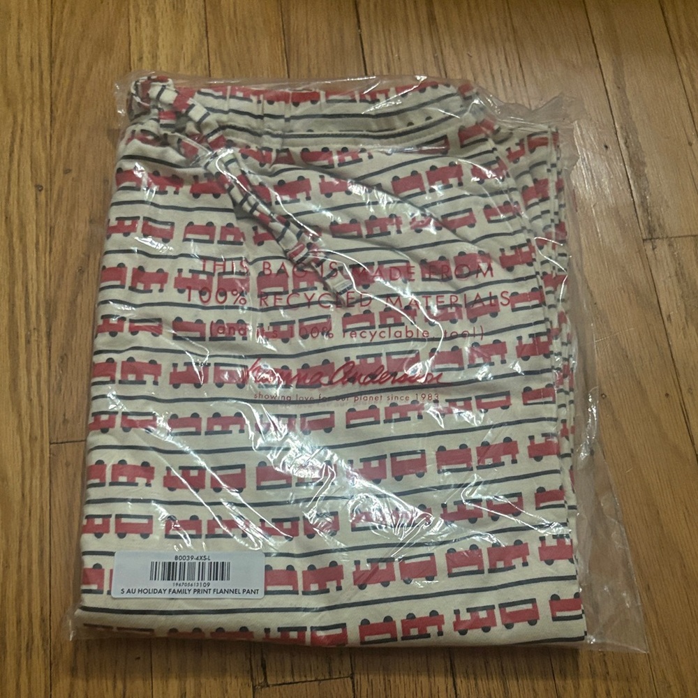 *Hanna Andersson Red and White Train Pajama Pants UNISEX